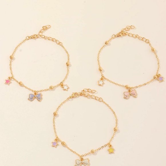 3pcs Girls Bow Decor Bracelet - Picture 2 of 3